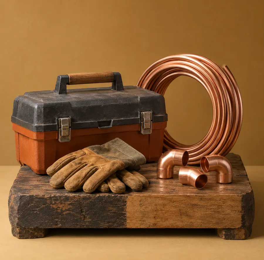 Illustration of hvac businesses equipment and workspace