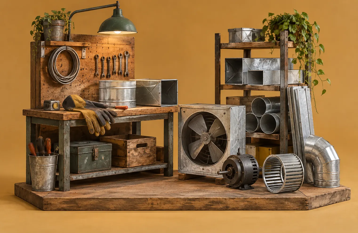 Illustration of hvac businesses and their working space